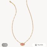 Kendra Scott Yellow Rose by Elisa Etched Vintage Gold Necklace Photo 3