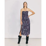 IRO  Somov Paisley Lurex Jacquard Halter Midi Dress in Blue 36 Womens Cocktail Photo 14