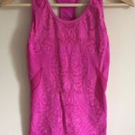 Athleta Hot Pink Paisley Printed Seamless Stretch Racerback Workout Tank Top Photo 0