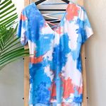 NWT Ruthie Grace “4th of July” Cage Detail Red White Blue Tie Dye Short Sleeve Size L Photo 1