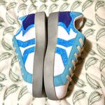 COB CULTURE OF BRAVE White Leather Neon Glare Blue Glitter Wing Sneaker 8 Photo 6