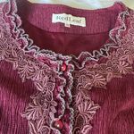 Elegant Burgundy Lace Trim Top Red Photo 5
