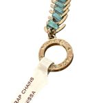 NISSA BLUE LEATHER WOVEN SILVERTONE WRAP CHAIN BRACELET TOGGLE CLOSURE Silver Photo 2