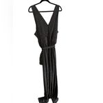 Torrid  Maxi Glitter Knit Gold Silver Sparkle Jumpsuit Metallic Wide-leg Sz 4X Photo 5