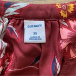Old Navy Maroon Floral V-Neck Short Sleeve Blouse XS Photo 7