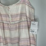 Sonoma  Women's Poplin Nightgown Size Medium Cream Pink Sleeveless‎ Lightweight Photo 3