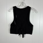 Vintage Y2K Lipsy Black Button Front Mini Cropped Stretch Low Cut Vest Top L Size L Photo 3