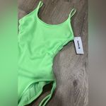 Hurley New  Ribbed Neon Green One-Piece Cheeky Swimsuit Photo 3