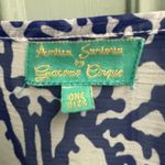 Amtica Santoria by Giacomo Cinque Top Boho One Size Tunic Cover Up Antica Blue Photo 2