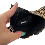 Qupid Cheetah Ankle Boots Bootie Animal Print Size 8 Black Tan Chunky Block Heel Photo 8