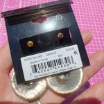 Anne Klein gold tone lion head Metal Round Medallion Coin Dangle drop earrings Photo 4