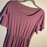 Elegant Mauve Maxi Dress Short Sleeve Pastel Long Ball Gown Size L Oversized Pink Size L Photo 4