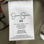 Jessica Simpson Plus 3X Shirt Green Olive Floral Embroidered Long Sleeve Tunic Photo 9