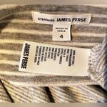 James Perse  Sweatshirt in Gray & White Striped, Cowl Neck Sweatshirt Size 4; XL Photo 5
