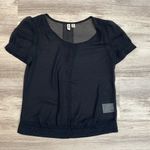 Esprit de. corp by Urban Casual Black with White Polka Dot Short Sleeve Top M Photo 3