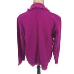 Vtg Purple Magenta Wool Ruffled Blazer Jacket XL Unlined Feminine Coquette Photo 4