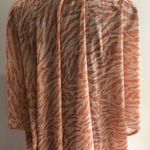 Aerie  Women's Open Front Kimono Cardigan Size O/S‎ Polyester Orange & White Photo 8