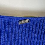 St. John Cobalt Blue Ribbed Knit Sweater Womens Sz M Designer Wool Silk Cashmere Photo 9