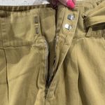 Sans Souci  Women's Size L Wide Leg Cargo Pants Cropped Khaki Pleated High Waist Photo 7