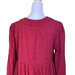 Free People - Pleats On Me Top Crop Ruffle Bohemian 3/4 Sleeve Red Clay Sz L Photo 5