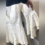 Lulus Women's NEW Babygirl White Lace Faux Wrap Romper Bell Sleeves Size Large Photo 8