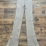 Glassons  Women’s Beige Ribbed Flared Knit Pants Flowy High Waist Boho Sz XS NWT Photo 0