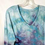 Terra & Sky Plus Size 2X Top Handmade Tie Dye Long Sleeve Blue Purple Boho 473 Photo 4