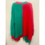 Red & Green Color Block Knit Cardigan Sweater Christmas Holiday Women's Small Photo 2