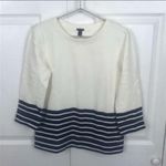 J.Crew Size XS Nautical Navy Colorblock Striped Cotton Crewneck Sweatshirt Photo 1