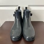 Hunter Slate Grey Refined Gloss Quilt Chelsea Rain Booties Size 10 Photo 4