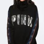 PINK - Victoria's Secret Victoria’s Secret PINK BLACK RAINBOW SIDE STRIPE BLING COWL NECK size S Photo 2