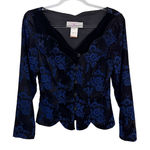 Vintage‎ Whimsigoth Scott McClintock Velvet Floral Jacket Black Blue Size 6 Photo 0