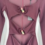 White Fox Boutique White Fox One Desire Mini‎ Dress Small Dark Burgundy Cutout Long Sleeve Beaded Photo 3