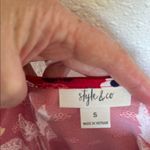 Style & Co . Fantasy Floral Red Blue Long Bell Sleeve Blouse Size Small Photo 1