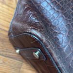 Massimo Dutti  Cinch Closure Leather Shoulder Bag‎ Crocodile Texture Brown Photo 8