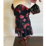 White Fox Boutique Monte Carlo Mini Dress Strapless Black Red Floral juniors L Photo 4