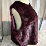 Source Unknown Faux fur vest woman’s 3X, burgundy Photo 12