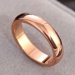 Men’s Stainless Steel Rose Golden Simple 4mm Band Size 12 Gold Photo 0