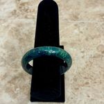 Vintage Blue Moon Green Yellow Marbled Bakelite Bangle Bracelet Photo 5