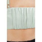 ZARA Sage Satin Cropped Bralette Top Photo 3