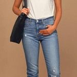 Levi’s Wedgie Icon Fit Medium Wash High-Rise Distressed Cropped Jeans Levi's Photo 0