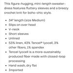 Treasure & Bond Nordstrom  Flutter Sleeve Crochet Sweater Dress Photo 10