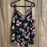 Torrid Black Floral Sophie Georgette Tiered Swing Cami, 3X/22-24 Photo 1