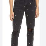 Tinseltown  High Rise Daisy embroidered Mom Jeans Photo 0