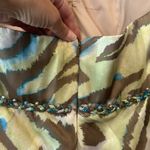 Hoaglund NY Halter Animal Print Beaded Maxi Gown Formal Dress Size 8 Green Photo 11