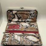 HTF Vintage Hobo International Snake Print Leather Out Of Stock clutch Wallet Brown Photo 2