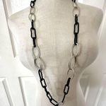 Chico's Centerstage navy and silver tone link necklace NWT Photo 0