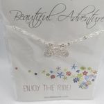 NWT Silver Colored Bicycle Necklace Silver Photo 0