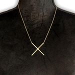 Gold Initial Pendant Necklace Letters A Photo 0