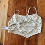 PacSun  Kendall & Kylie Size M Handkerchief Crop Top Tie Back Yellow Ditsy Floral Photo 2